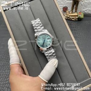 Rolex DayDate 228236 40mm GM Factory 1:1 Best Edition Ice Dial Fluted Bezel on SS Bracelet V3 - Super Clone Watch | 1:1 Best Version