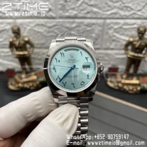 Rolex DayDate 228236 40mm GM Factory 1:1 Best Edition Ice Dial Fluted Bezel on SS Bracelet V3 - Super Clone Watch | 1:1 Best Version
