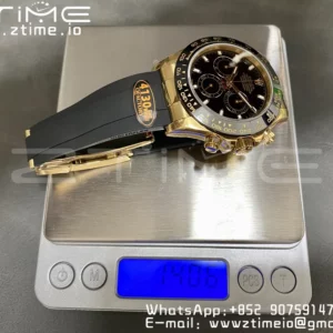 Rolex Daytona 126518 QF 1:1 Best Edition Black Dial on Oysterflex Strap SH4131 V6 (Weighted) - Super Clone Watch | 1:1 Best Version