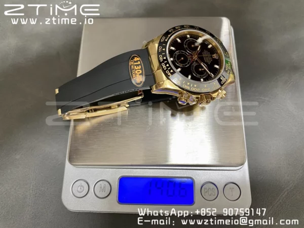 Rolex Daytona 126518 QF 1:1 Best Edition Black Dial on Oysterflex Strap SH4131 V6 (Weighted) - Super Clone Watch | 1:1 Best Version