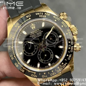 Rolex Daytona 126518 QF 1:1 Best Edition Black Dial on Oysterflex Strap SH4131 V6 (Weighted) - Super Clone Watch | 1:1 Best Version