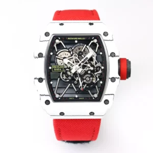 RICHARD MILLE RM35-01 White Carbon BBR Factory Best Edition Red Nylon Strap - Super Clone Watch | 1:1 Best Version