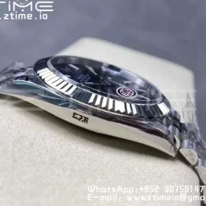 Rolex DateJust 41 126334 EWE Factory 1:1 Best Edition Blue Textured Dial on Jubilee Bracelet A3235 - Super Clone Watch | 1:1 Best Version