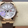 VC Overseas 41mm RG 7920V GR Factory 1:1 Best Edition White Dial Brown Rubber Strap - Super Clone Watch | 1:1 Best Version