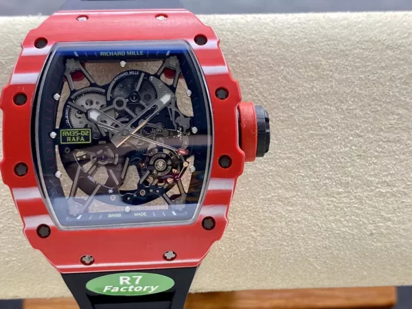 RICHARD MILLE RM035-02 Red NTPT S7 Factory 1:1 Best Edition Black Rubber Strap - Super Clone Watch | 1:1 Best Version