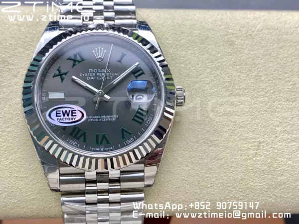 Rolex DateJust 41 126334 EWE Factory 1:1 Best Edition Roman Dial on Jubilee Bracelet A3235 - Super Clone Watch | 1:1 Best Version