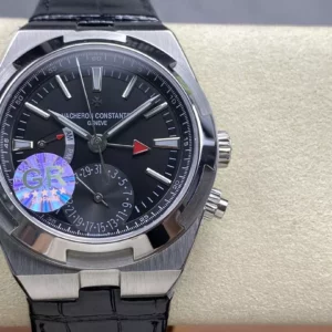 VC Overseas 41mm 7900V GR Factory 1:1 Best Edition Black Dial Black Leather Strap - Super Clone Watch | 1:1 Best Version