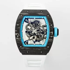 リシャール・ミル RM055 NTPT APSファクトリー 1:1ベスト・エディション ホワイトベゼル ブルークラウン ラバーストラップ - スーパークローンウォッチ｜1:1ベスト・バージョン