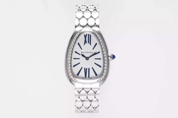 Bvlgari Serpenti Seduttori Watch SS 103148 BVF 1:1 Best Edition White Dial Blue Stripes - Super Clone Watch | 1:1 Best Version