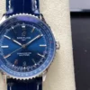 Breitling Navitimer Automatic 41mm SS BLSF Blue Dial on Blue Leather Strap A2824 V2 - Super Clone Watch | 1:1 Best Version