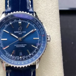 Breitling Navitimer Automatic 41mm SS BLSF Blue Dial on Blue Leather Strap A2824 V2 - Super Clone Watch | 1:1 Best Version