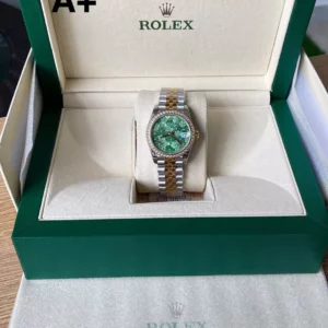 Rolex DateJust SS/YG 31mm 278383 A+ Factory 1:1 Best Edition Green Floral Dial Diamond Bezel - Super Clone Watch | 1:1 Best Version