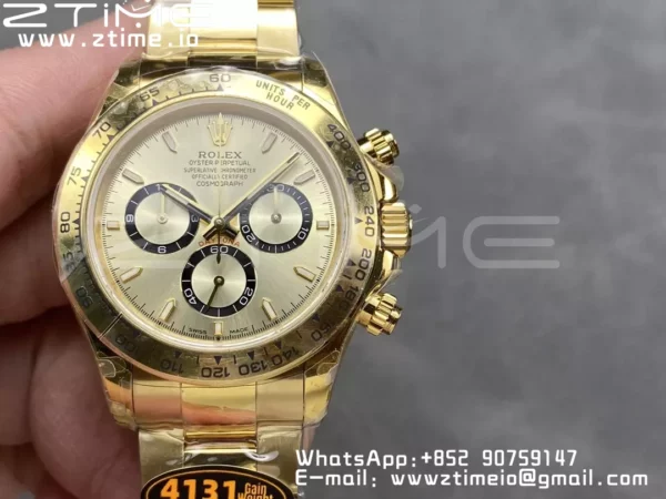 Rolex Daytona 126508 QF 1:1 Best Edition YG Dial SH4131 V6 (Gain Weight) - Super Clone Watch | 1:1 Best Version