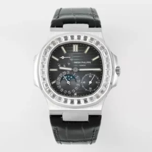 Patek Philippe Nautilus 5712 SS PPF Factory  1:1 Best Edition Blue Dial Diamonds Bezel V3 - Super Clone Watch | 1:1 Best Version
