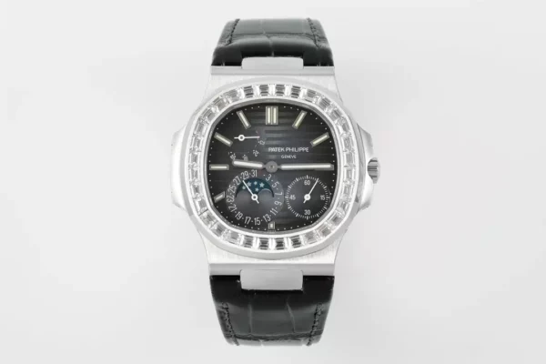 Patek Philippe Nautilus 5712 SS PPF Factory  1:1 Best Edition Blue Dial Diamonds Bezel V3 - Super Clone Watch | 1:1 Best Version