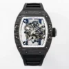 Richard Mille RM055 NTPT APS Factory 1:1 Best Edition White Bezel Black Crown Rubber Strap - Super Clone Watch | 1:1 Best Version