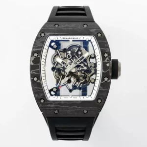 Richard Mille RM055 NTPT APS Factory 1:1 Best Edition White Bezel Black Crown Rubber Strap - Super Clone Watch | 1:1 Best Version