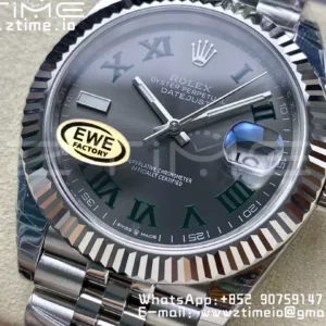 Rolex DateJust 41 126334 EWE Factory 1:1 Best Edition Roman Dial on Jubilee Bracelet A3235 - Super Clone Watch | 1:1 Best Version