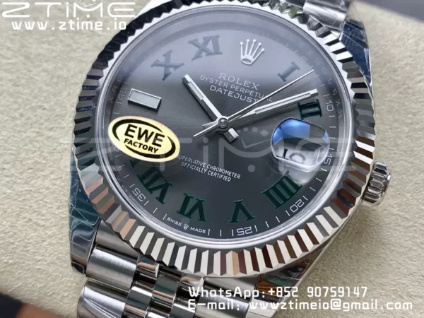 Rolex DateJust 41 126334 EWE Factory 1:1 Best Edition Roman Dial on Jubilee Bracelet A3235 - Super Clone Watch | 1:1 Best Version