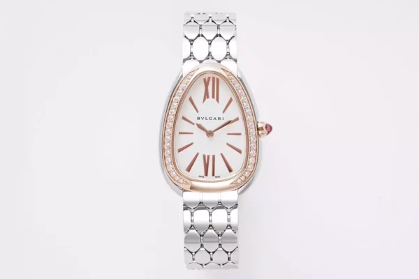 Bvlgari Serpenti Seduttori Watch SS 103143 BVF 1:1 Best Edition White Dial Diamonds Bezel - Super Clone Watch | 1:1 Best Version