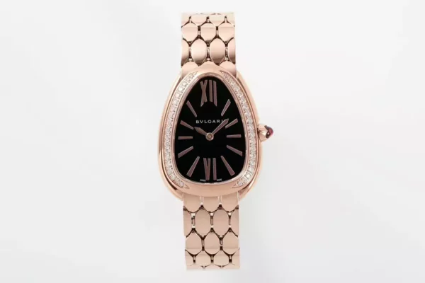 Bvlgari Serpenti Seduttori Watch RG 103453 BVF 1:1 Best Edition Black Dial Diamonds Bezel - Super Clone Watch | 1:1 Best Version