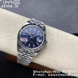 Rolex DateJust 41 126334 EWE Factory 1:1 Best Edition Blue Textured Dial on Jubilee Bracelet A3235 - Super Clone Watch | 1:1 Best Version