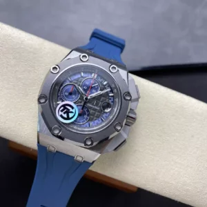 AP ロイヤルオーク オフショア シューマッハ 26568 TKF ベストエディション グレー/ブルーダイアル ブルーラバーストラップ A3126 - スーパークローンウォッチ｜1:1 ベストバージョン