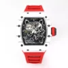 RICHARD MILLE RM35-01 ホワイトカーボンBBRファクトリーベストエディション レッドラバーストラップ - スーパークローンウォッチ｜1:1ベストバージョン