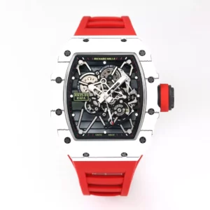 RICHARD MILLE RM35-01 White Carbon BBR Factory Best Edition Red Rubber Strap - Super Clone Watch | 1:1 Best Version