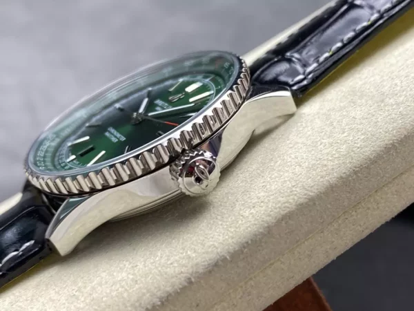 Breitling Navitimer Automatic 41mm SS BLSF Green Dial on Black Leather Strap A2824 V2 - Super Clone Watch | 1:1 Best Version