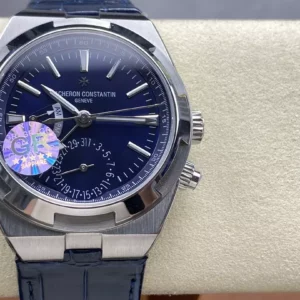 VC Overseas 41mm 7900V GR Factory 1:1 Best Edition Blue Dial Blue Leather Strap - Super Clone Watch | 1:1 Best Version