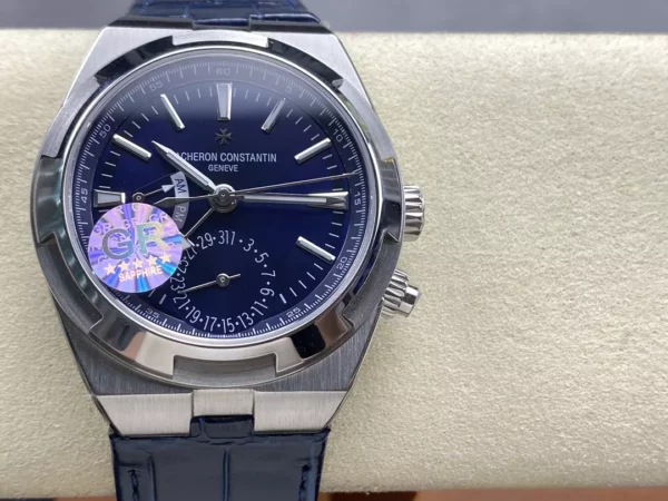 VC Overseas 41mm 7900V GR Factory 1:1 Best Edition Blue Dial Blue Leather Strap - Super Clone Watch | 1:1 Best Version