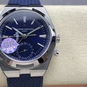 VC Overseas 41mm 7900V GR Factory 1:1 Best Edition Blue Dial Blue Rubber Strap - Super Clone Watch | 1:1 Best Version