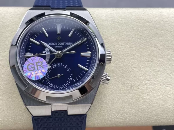 VC Overseas 41mm 7900V GR Factory 1:1 Best Edition Blue Dial Blue Rubber Strap - Super Clone Watch | 1:1 Best Version