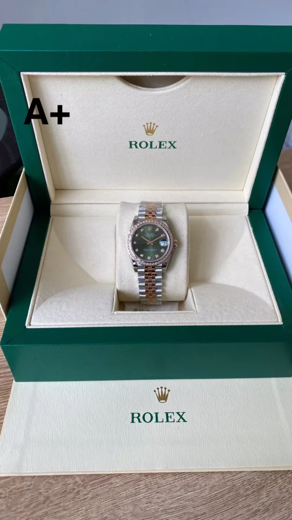 Rolex DateJust SS/RG 31mm 278381 A+ Factory 1:1 Best Edition Green Dial Diamond Bezel - Super Clone Watch | 1:1 Best Version