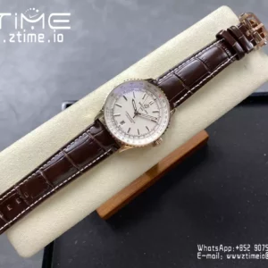 Breitling Navitimer Automatic 41mm RG BLSF White Dial on Brown Leather Strap A2824 V2 - Super Clone Watch | 1:1 Best Version