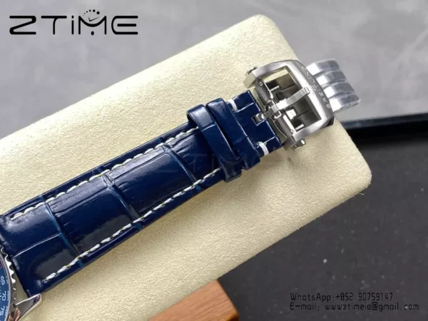 Breitling Navitimer Automatic 41mm SS BLSF Blue Dial on Blue Leather Strap A2824 V2 - Super Clone Watch | 1:1 Best Version