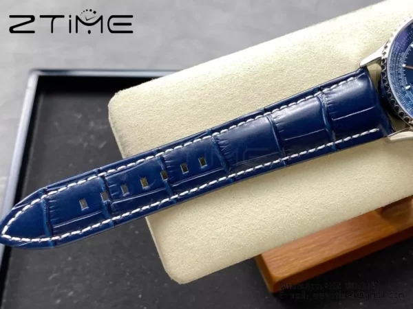 Breitling Navitimer Automatic 41mm SS BLSF Blue Dial on Blue Leather Strap A2824 V2 - Super Clone Watch | 1:1 Best Version