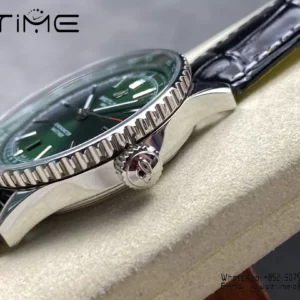 Breitling Navitimer Automatic 41mm SS BLSF Green Dial on Black Leather Strap A2824 V2 - Super Clone Watch | 1:1 Best Version