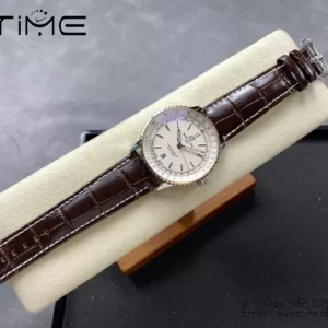 Breitling Navitimer Automatic 41mm SS BLSF Ice White Dial on Brown Leather Strap A2824 V2 - Super Clone Watch | 1:1 Best Version