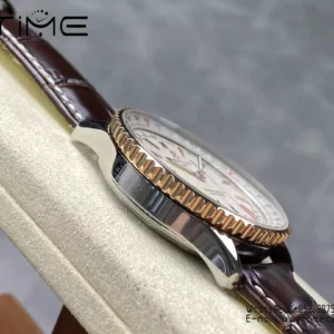 Breitling Navitimer Automatic 41mm SS BLSF Ice White Dial on Brown Leather Strap A2824 V2 - Super Clone Watch | 1:1 Best Version