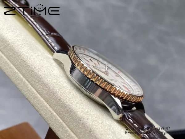 Breitling Navitimer Automatic 41mm SS BLSF Ice White Dial on Brown Leather Strap A2824 V2 - Super Clone Watch | 1:1 Best Version