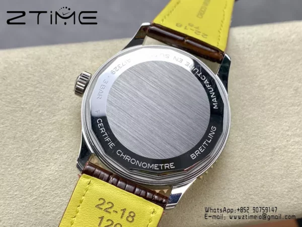 Breitling Navitimer Automatic 41mm SS BLSF Ice White Dial on Brown Leather Strap A2824 V2 - Super Clone Watch | 1:1 Best Version
