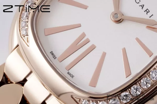 Bvlgari Serpenti Seduttori Watch RG 103146 BVF 1:1 Best Edition White Dial Diamonds Bezel - Super Clone Watch | 1:1 Best Version