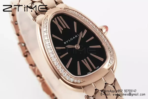 Bvlgari Serpenti Seduttori Watch RG 103453 BVF 1:1 Best Edition Black Dial Diamonds Bezel - Super Clone Watch | 1:1 Best Version