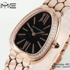 Bvlgari Serpenti Seduttori Watch RG 103453 BVF 1:1 Best Edition Black Dial Diamonds Bezel - Super Clone Watch | 1:1 Best Version