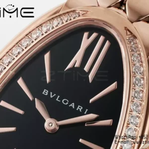 Bvlgari Serpenti Seduttori Watch RG 103453 BVF 1:1 Best Edition Black Dial Diamonds Bezel - Super Clone Watch | 1:1 Best Version