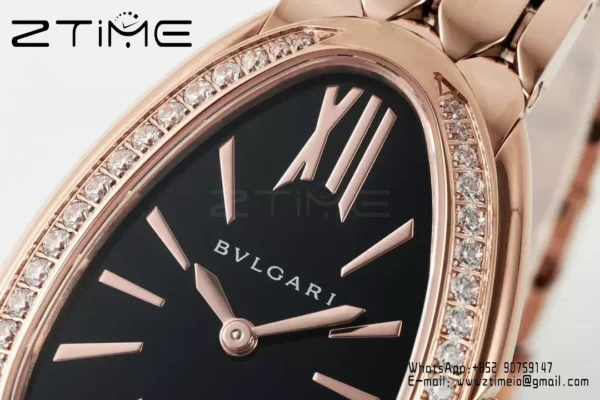 Bvlgari Serpenti Seduttori Watch RG 103453 BVF 1:1 Best Edition Black Dial Diamonds Bezel - Super Clone Watch | 1:1 Best Version