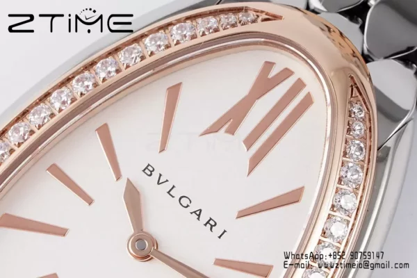 Bvlgari Serpenti Seduttori Watch SS 103143 BVF 1:1 Best Edition White Dial Diamonds Bezel - Super Clone Watch | 1:1 Best Version
