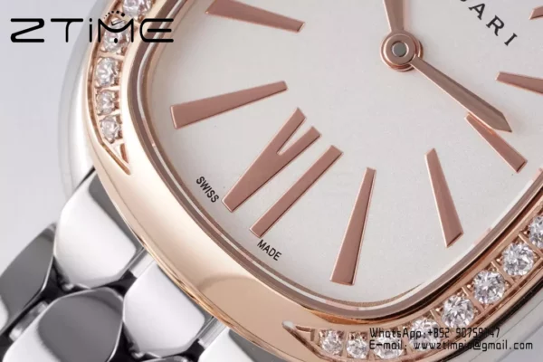 Bvlgari Serpenti Seduttori Watch SS 103143 BVF 1:1 Best Edition White Dial Diamonds Bezel - Super Clone Watch | 1:1 Best Version